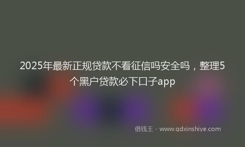2025年最新正规贷款不看征信吗安全吗，整理5个黑户贷款必下口子app