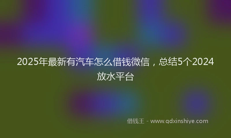 2025年最新有汽车怎么借钱微信，总结5个2024放水平台