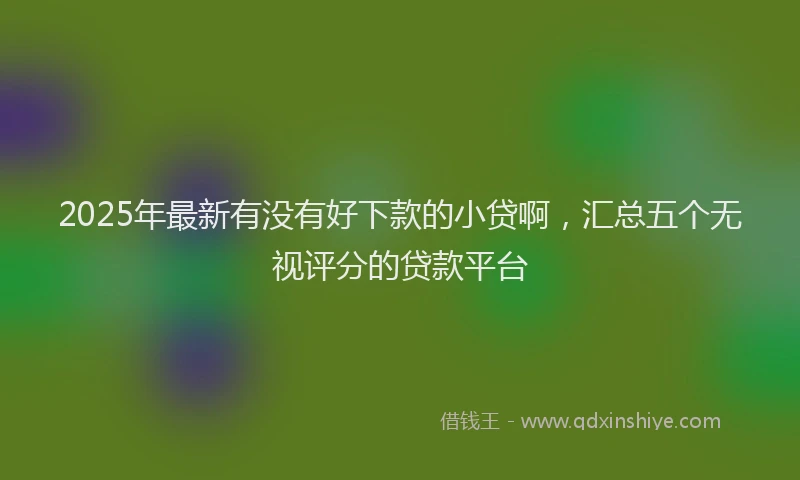 2025年最新有没有好下款的小贷啊，汇总五个无视评分的贷款平台