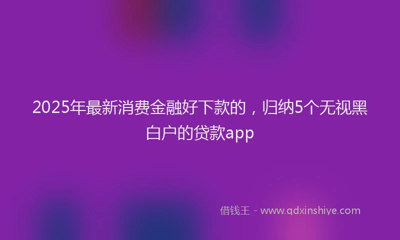 2025年最新消费金融好下款的，归纳5个无视黑白户的贷款app