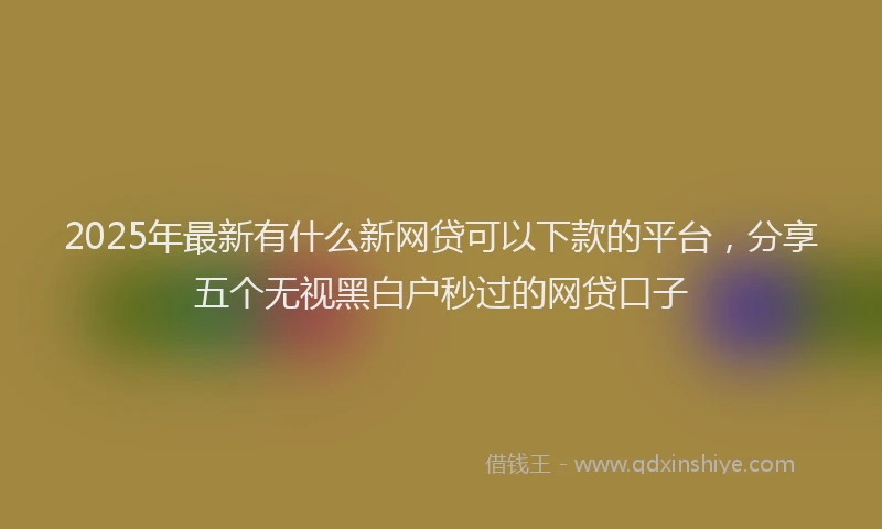 2025年最新有什么新网贷可以下款的平台，分享五个无视黑白户秒过的网贷口子