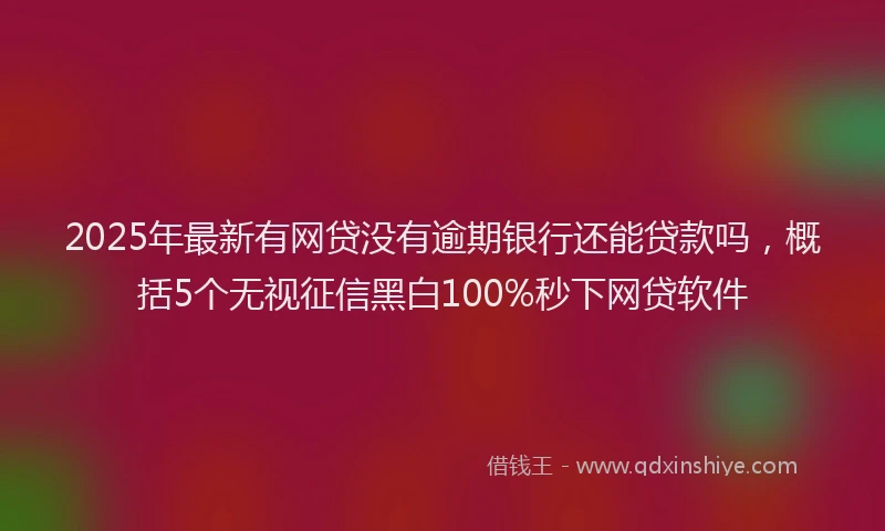 2025年最新有网贷没有逾期银行还能贷款吗，概括5个无视征信黑白100%秒下网贷软件