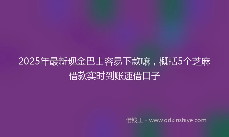 2025年最新现金巴士容易下款嘛，概括5个芝麻借款实时到账速借口子