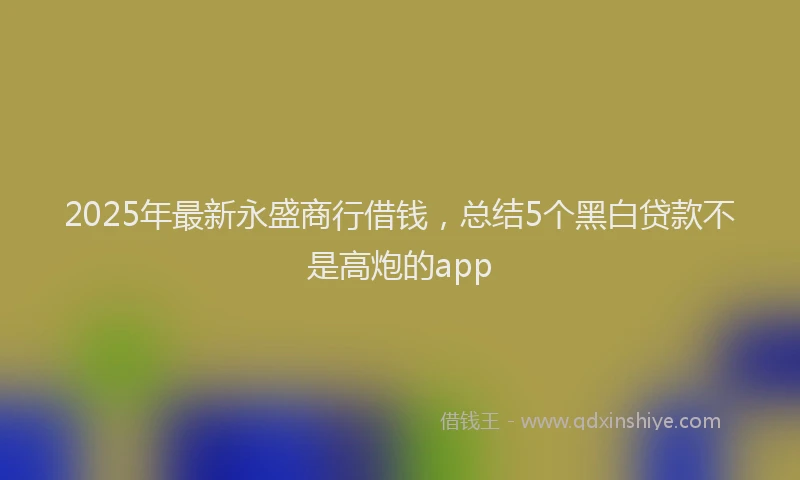 2025年最新永盛商行借钱，总结5个黑白贷款不是高炮的app