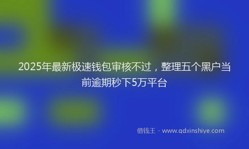 2025年最新极速钱包审核不过，整理五个黑户当前逾期秒下5万平台