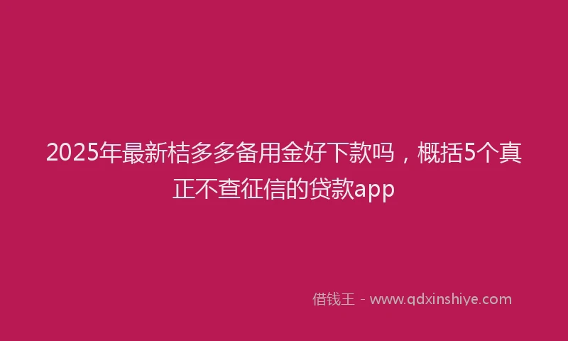 2025年最新桔多多备用金好下款吗，概括5个真正不查征信的贷款app