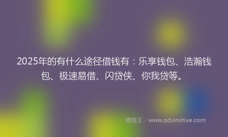 2025年的有什么途径借钱有：乐享钱包、浩瀚钱包、极速易借、闪贷侠、你我贷等。