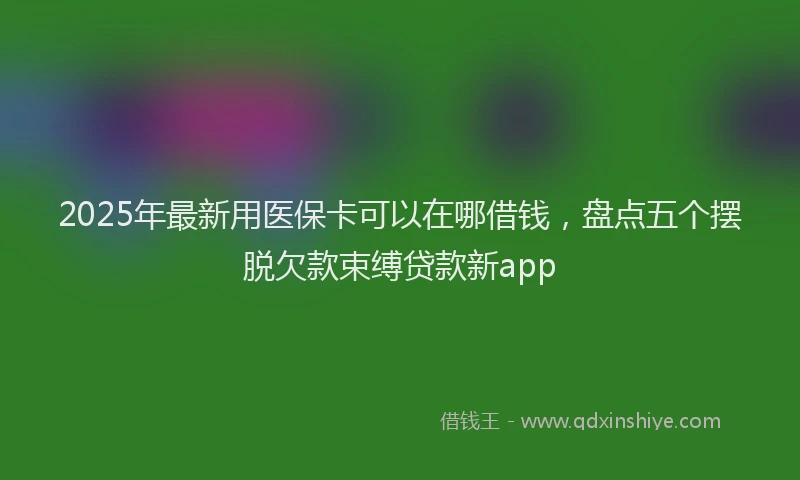 2025年最新用医保卡可以在哪借钱，盘点五个摆脱欠款束缚贷款新app