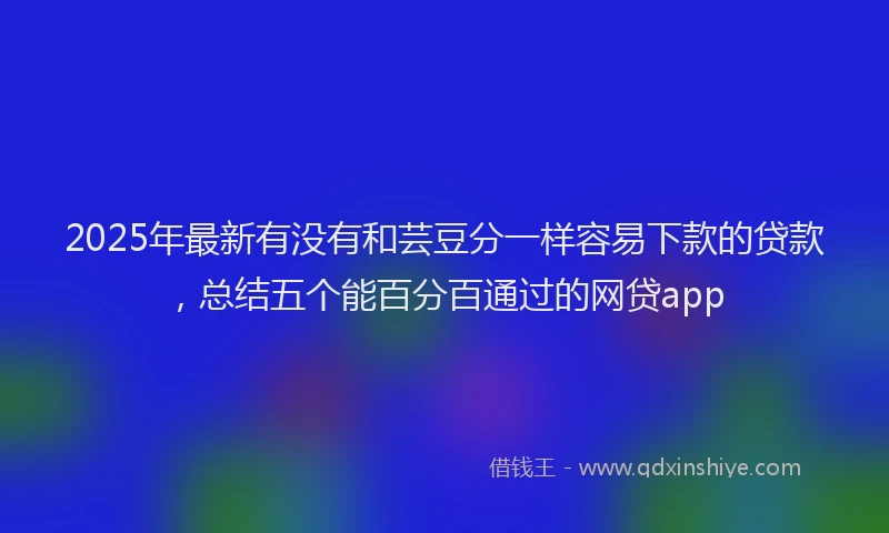 2025年最新有没有和芸豆分一样容易下款的贷款，总结五个能百分百通过的网贷app