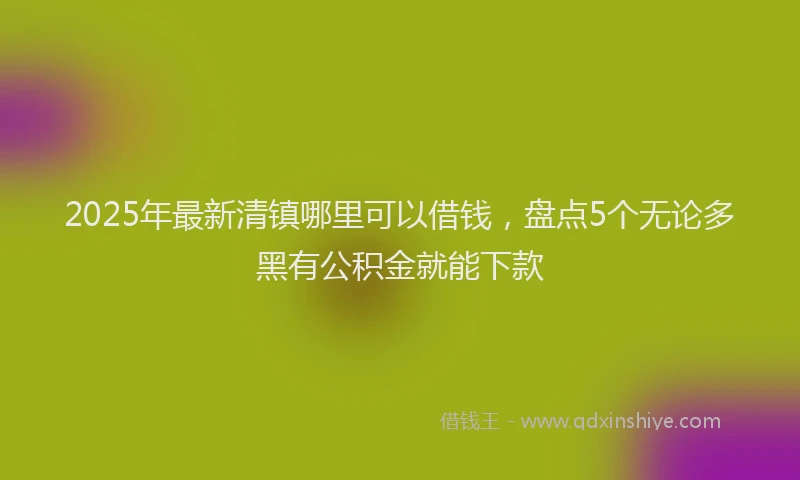 2025年最新清镇哪里可以借钱，盘点5个无论多黑有公积金就能下款
