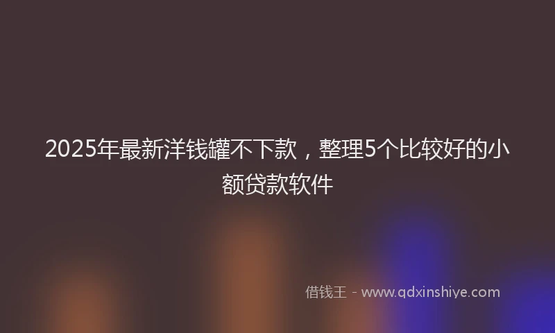 2025年最新洋钱罐不下款，整理5个比较好的小额贷款软件