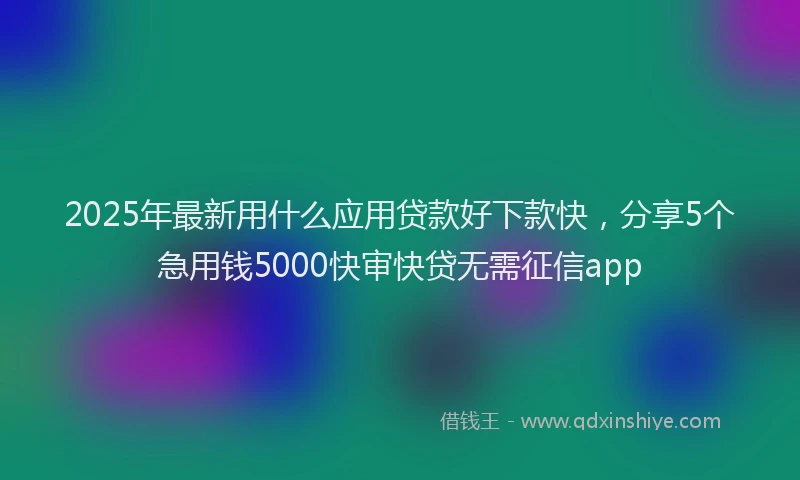 2025年最新用什么应用贷款好下款快，分享5个急用钱5000快审快贷无需征信app