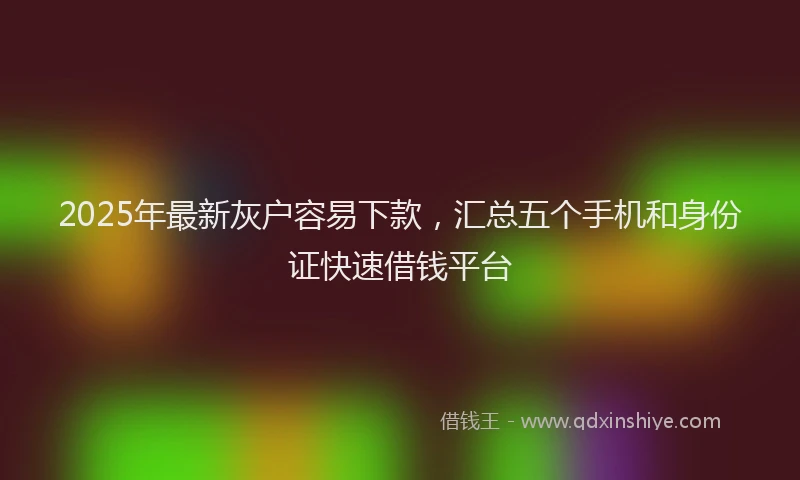 2025年最新灰户容易下款，汇总五个手机和身份证快速借钱平台