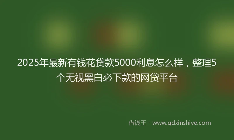 2025年最新有钱花贷款5000利息怎么样，整理5个无视黑白必下款的网贷平台