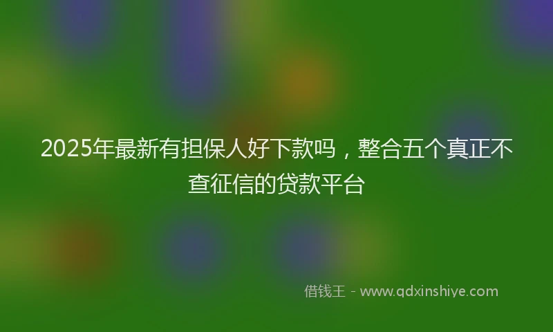 2025年最新有担保人好下款吗，整合五个真正不查征信的贷款平台