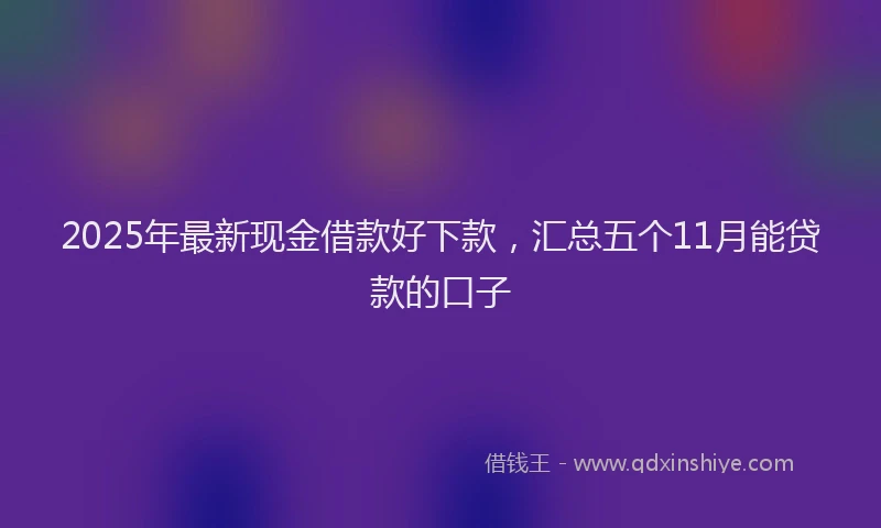 2025年最新现金借款好下款，汇总五个11月能贷款的口子