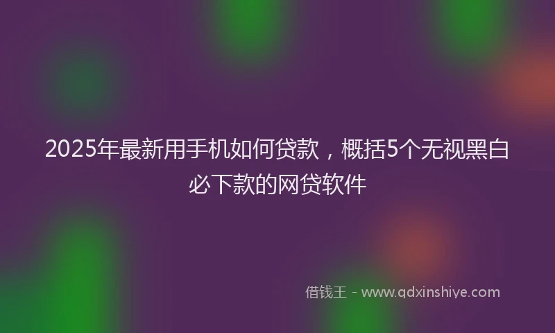 2025年最新用手机如何贷款，概括5个无视黑白必下款的网贷软件