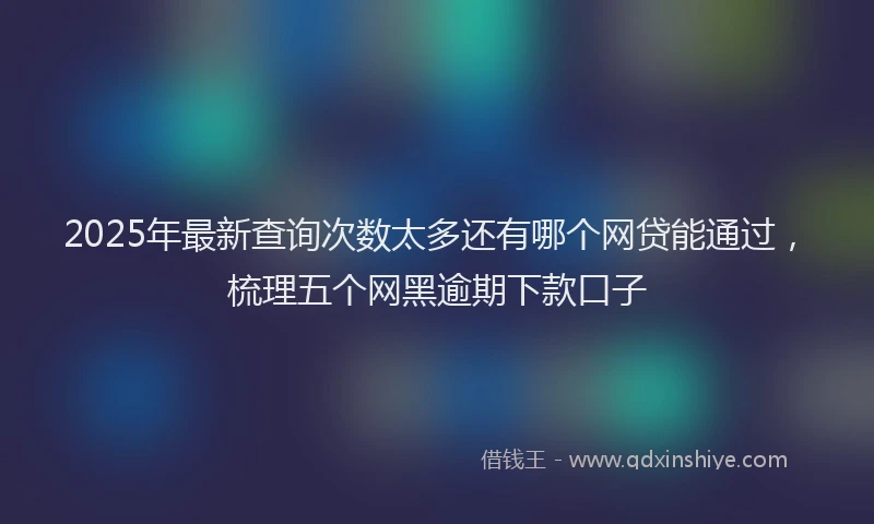 2025年最新查询次数太多还有哪个网贷能通过，梳理五个网黑逾期下款口子