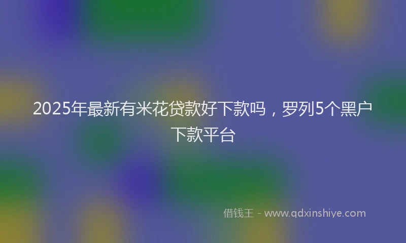 2025年最新有米花贷款好下款吗，罗列5个黑户下款平台