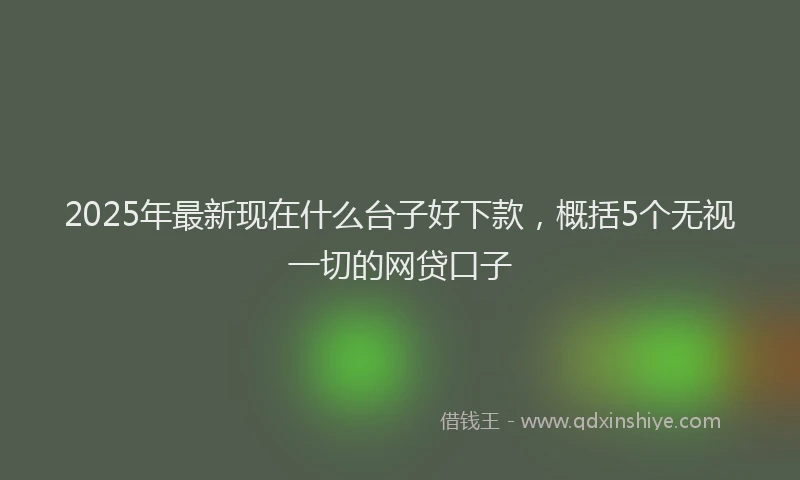2025年最新现在什么台子好下款，概括5个无视一切的网贷口子