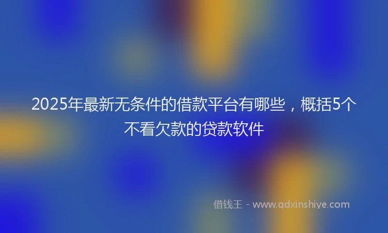 2025年最新无条件的借款平台有哪些，概括5个不看欠款的贷款软件