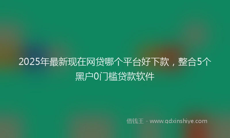 2025年最新现在网贷哪个平台好下款，整合5个黑户0门槛贷款软件