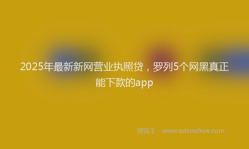 2025年最新新网营业执照贷，罗列5个网黑真正能下款的app