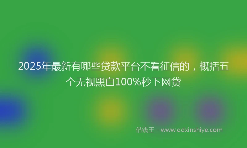 2025年最新有哪些贷款平台不看征信的，概括五个无视黑白100%秒下网贷
