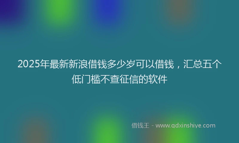 2025年最新新浪借钱多少岁可以借钱，汇总五个低门槛不查征信的软件
