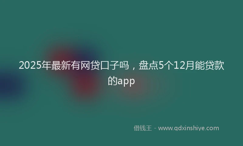 2025年最新有网贷口子吗，盘点5个12月能贷款的app