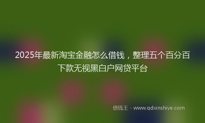 2025年最新淘宝金融怎么借钱，整理五个百分百下款无视黑白户网贷平台