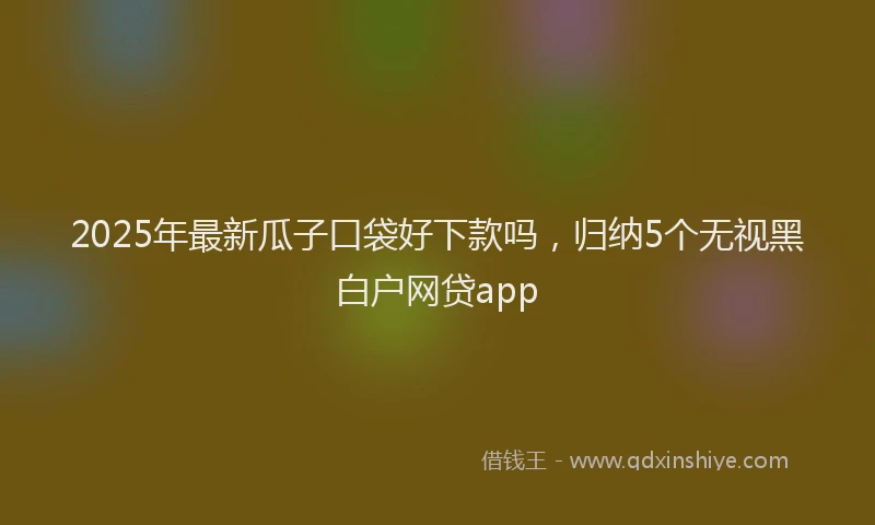 2025年最新瓜子口袋好下款吗，归纳5个无视黑白户网贷app
