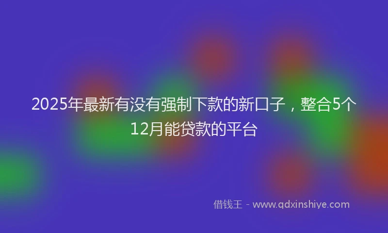 2025年最新有没有强制下款的新口子，整合5个12月能贷款的平台