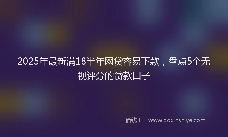 2025年最新满18半年网贷容易下款，盘点5个无视评分的贷款口子