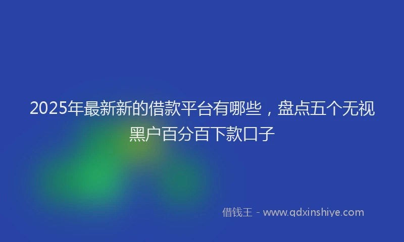 2025年最新新的借款平台有哪些，盘点五个无视黑户百分百下款口子