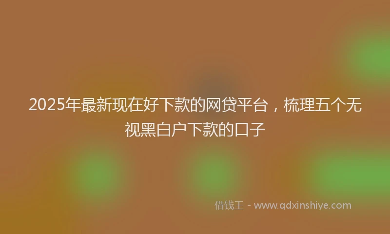 2025年最新现在好下款的网贷平台，梳理五个无视黑白户下款的口子