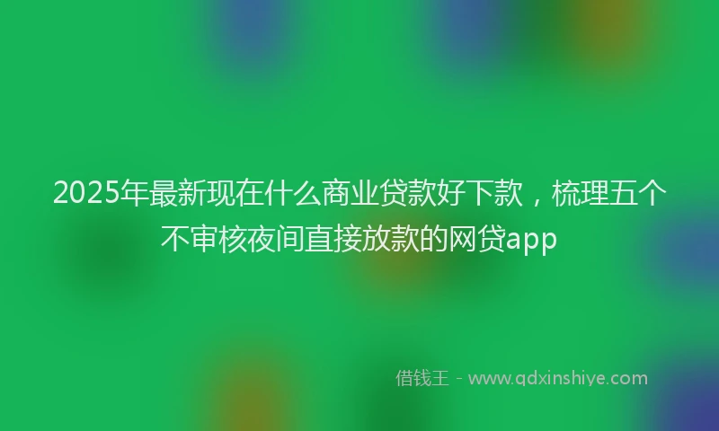 2025年最新现在什么商业贷款好下款，梳理五个不审核夜间直接放款的网贷app