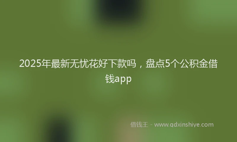 2025年最新无忧花好下款吗，盘点5个公积金借钱app
