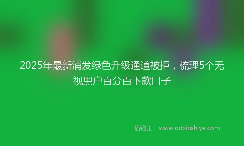 2025年最新浦发绿色升级通道被拒，梳理5个无视黑户百分百下款口子