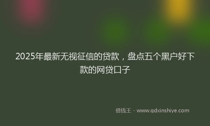 2025年最新无视征信的贷款，盘点五个黑户好下款的网贷口子