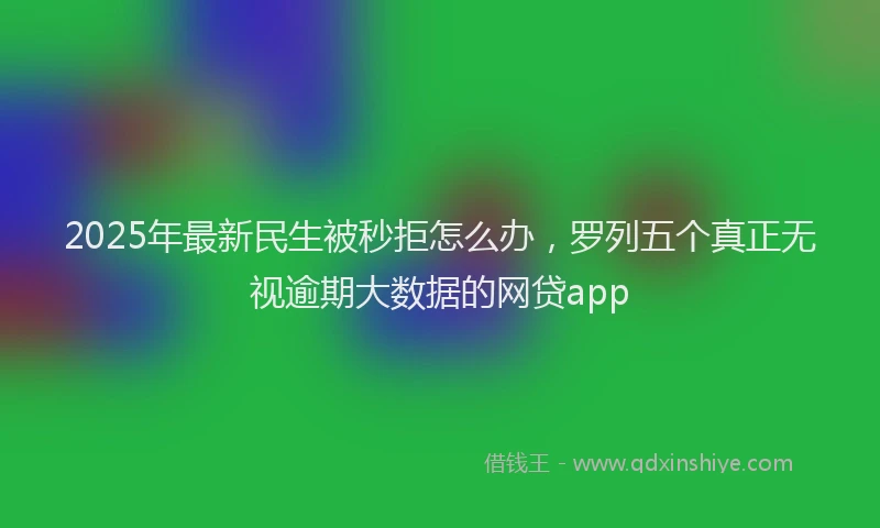 2025年最新民生被秒拒怎么办，罗列五个真正无视逾期大数据的网贷app