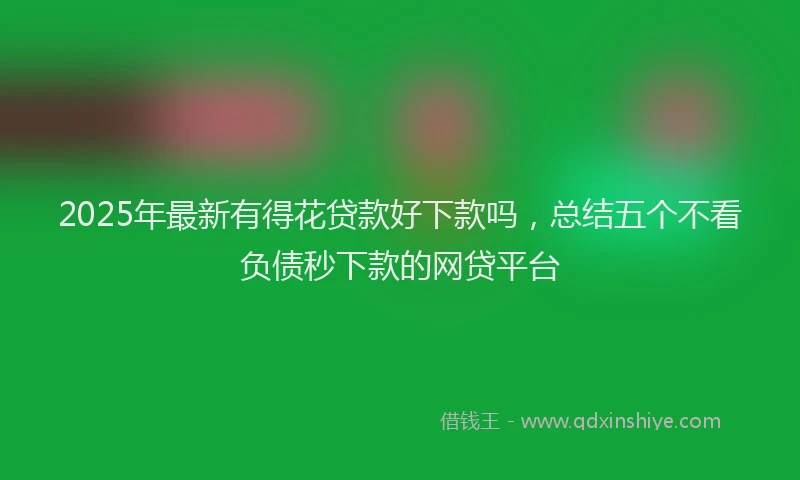 2025年最新有得花贷款好下款吗，总结五个不看负债秒下款的网贷平台