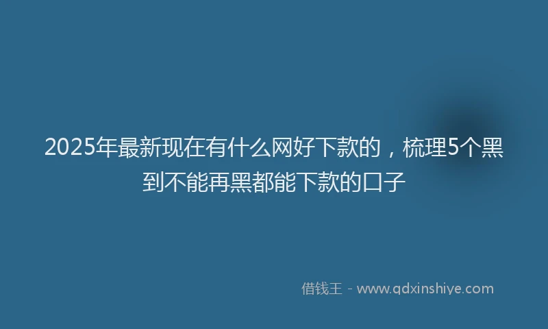 2025年最新现在有什么网好下款的，梳理5个黑到不能再黑都能下款的口子