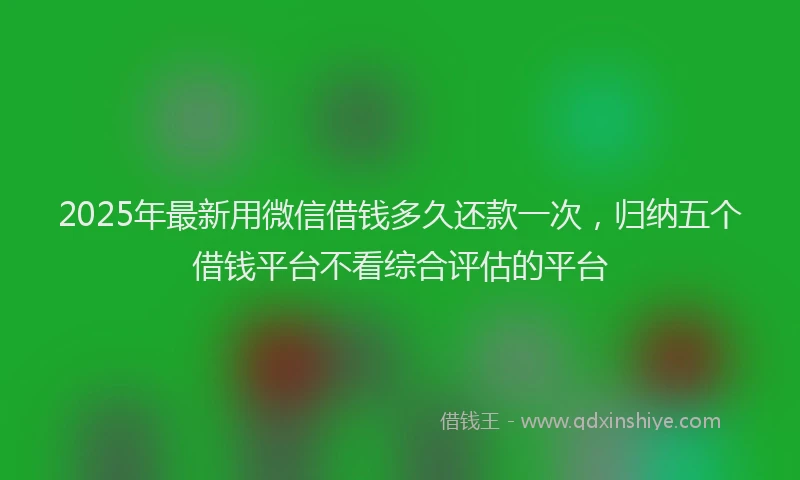 2025年最新用微信借钱多久还款一次，归纳五个借钱平台不看综合评估的平台