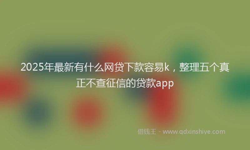 2025年最新有什么网贷下款容易k，整理五个真正不查征信的贷款app