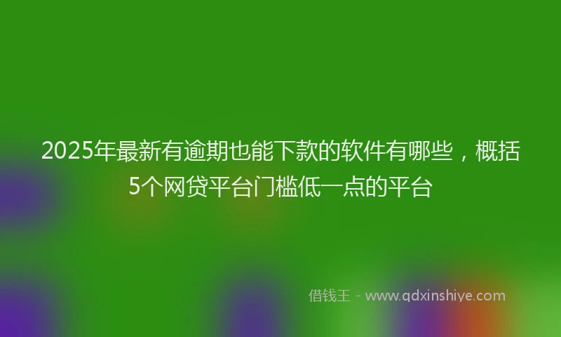 2025年最新有逾期也能下款的软件有哪些，概括5个网贷平台门槛低一点的平台