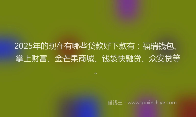 2025年的现在有哪些贷款好下款有：福瑞钱包、掌上财富、金芒果商城、钱袋快融贷、众安贷等。