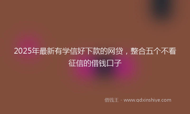 2025年最新有学信好下款的网贷，整合五个不看征信的借钱口子