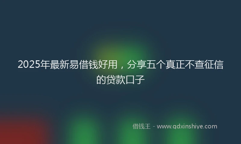 2025年最新易借钱好用，分享五个真正不查征信的贷款口子