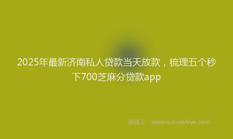 2025年最新济南私人贷款当天放款，梳理五个秒下700芝麻分贷款app